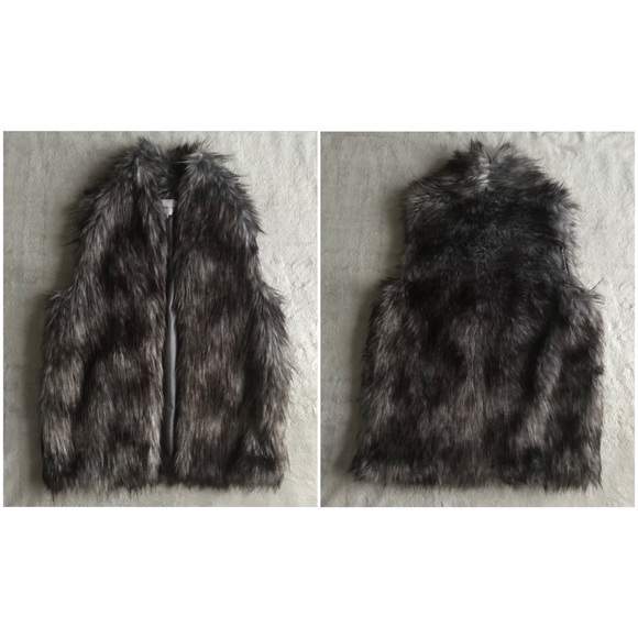 BCBGeneration Faux Fur Vest Boho Gunmetal Gray XS - Picture 3 of 10